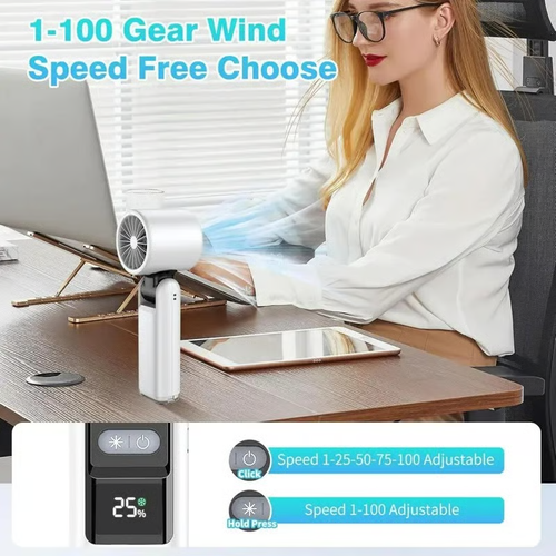 🌞Multifunction Portable Handheld Turbo Ice-Cooling Fan | AC-Like Gel Pad Tech, 5 Gears
