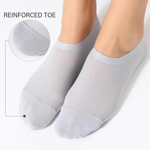 5 pairs🔥Ultra Thin Liner Socks Non Slip ComBed Cotton No Show Socks