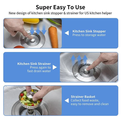 🔥 Last Day  🔥3 in 1 Kitchen Sink Drain Strainer Kitchen Gadgets