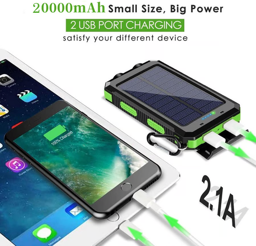 🔥Waterproof Solar Power Bank  20000mAh