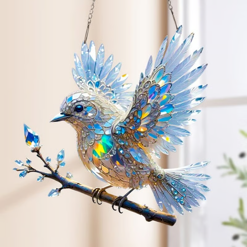 🔥2025 New Release 🐦Sky Bluebird Stained Art Ornament💠 (✨Same as in the video2D effect non-stereoscopic)