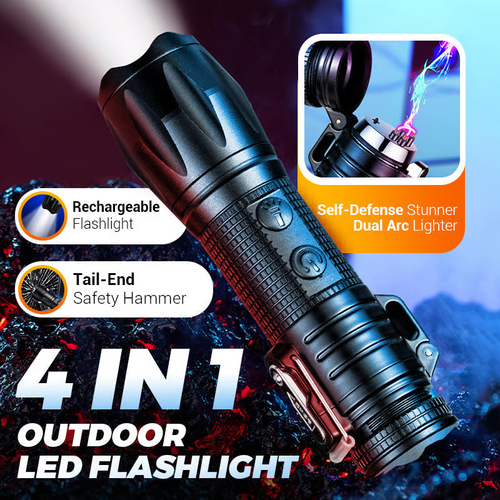 🔥Hot Sale 40% OFF🔦Multifunctional rechargeable strong light flashlight with electric fire⚡
