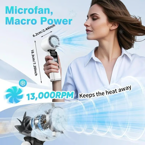🌞Multifunction Portable Handheld Turbo Ice-Cooling Fan | AC-Like Gel Pad Tech, 5 Gears