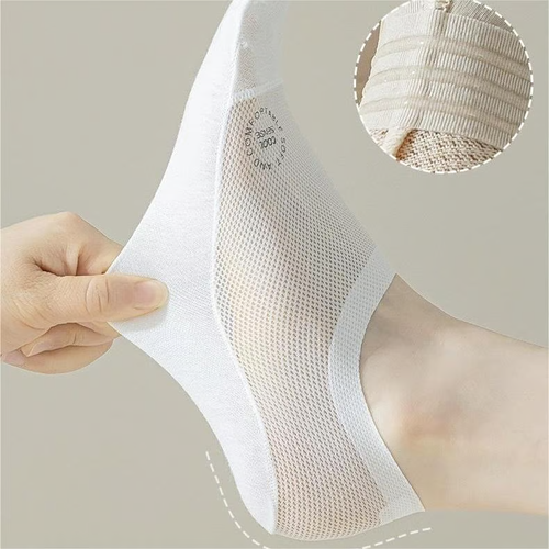 5 pairs🔥Ultra Thin Liner Socks Non Slip ComBed Cotton No Show Socks