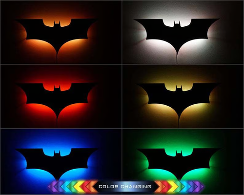 ⚡🦇16 colors 3D creative superhero LED atmosphere wall light