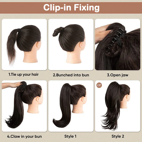 💜 LAST DAY PROMOTION 💜Curly Wavy Frizzy Hair Extension with Ponytail