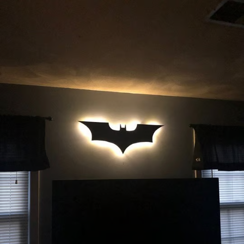⚡🦇16 colors 3D creative superhero LED atmosphere wall light