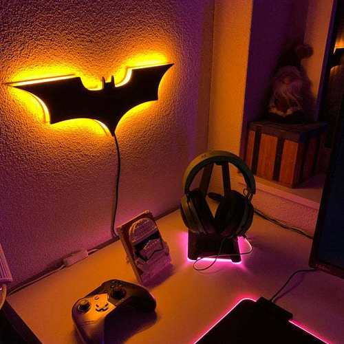 ⚡🦇16 colors 3D creative superhero LED atmosphere wall light