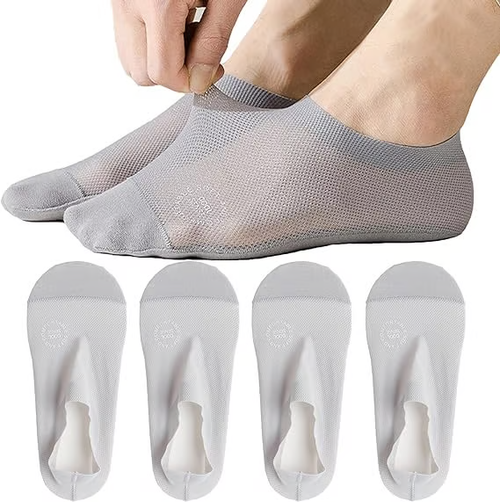 5 pairs🔥Ultra Thin Liner Socks Non Slip ComBed Cotton No Show Socks