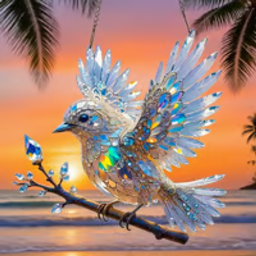 🔥2025 New Release 🐦Sky Bluebird Stained Art Ornament💠 (✨Same as in the video2D effect non-stereoscopic)