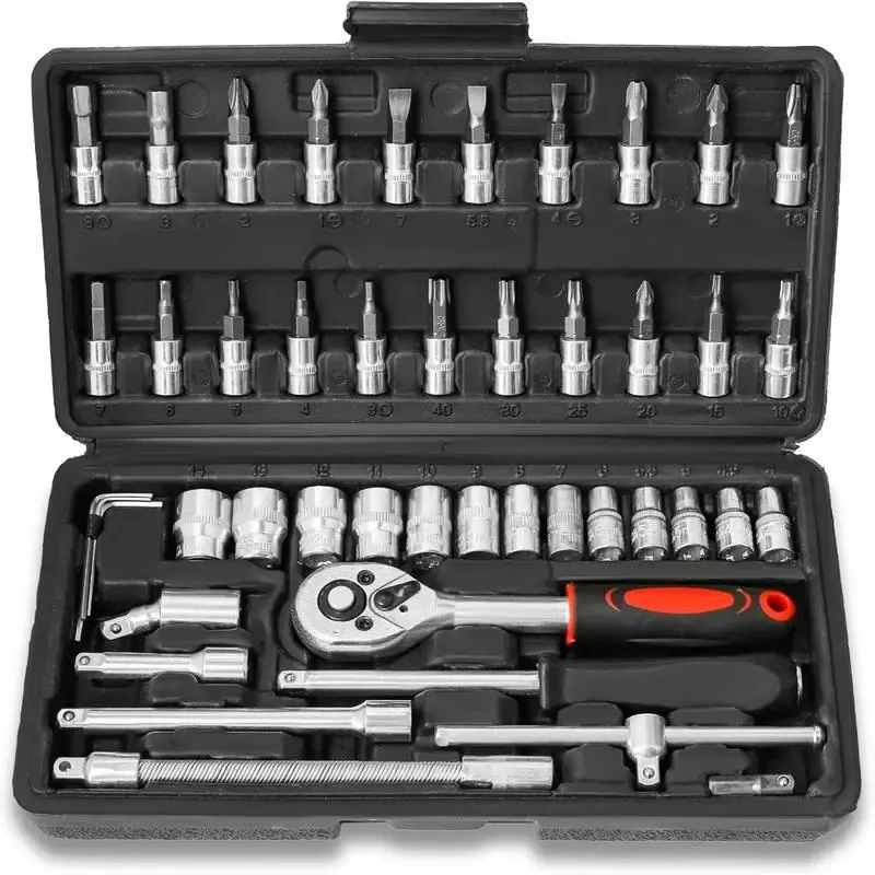 46-Piece Socket Ratchet Wrench Set