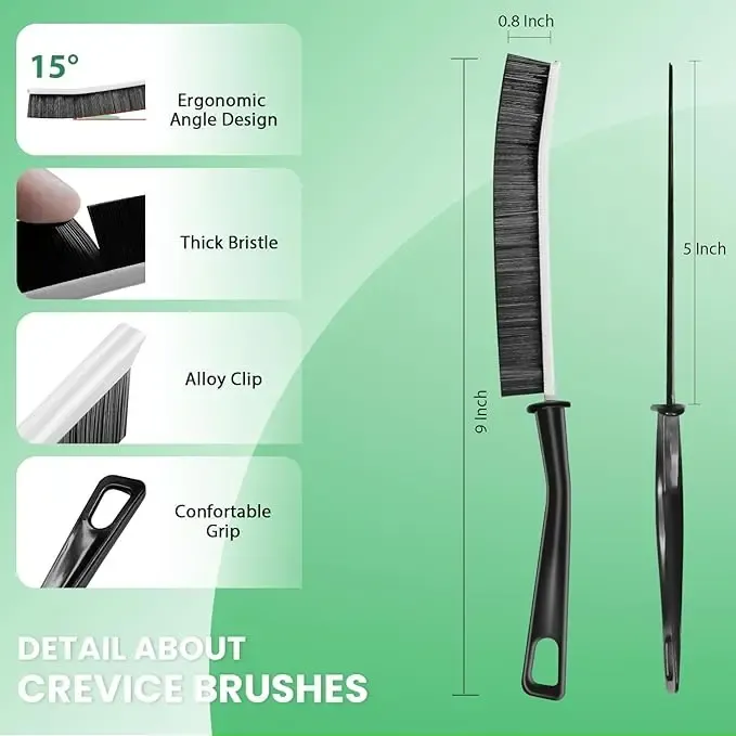 5-Piece Hard Bristle Crevice Cleaning Brush Set