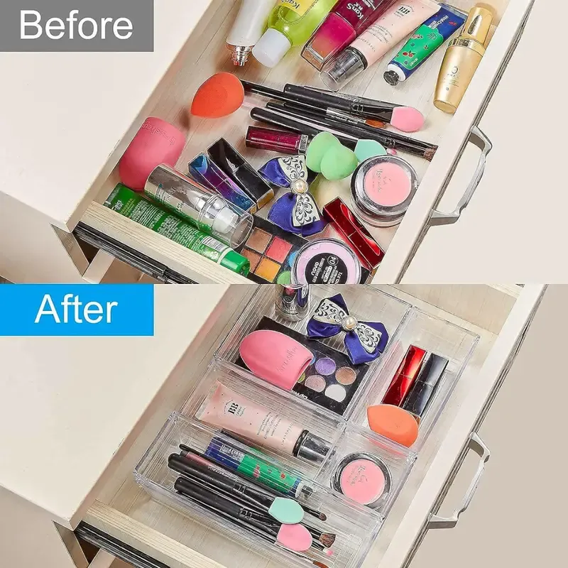 25-Piece Clear Drawer Organizer Set