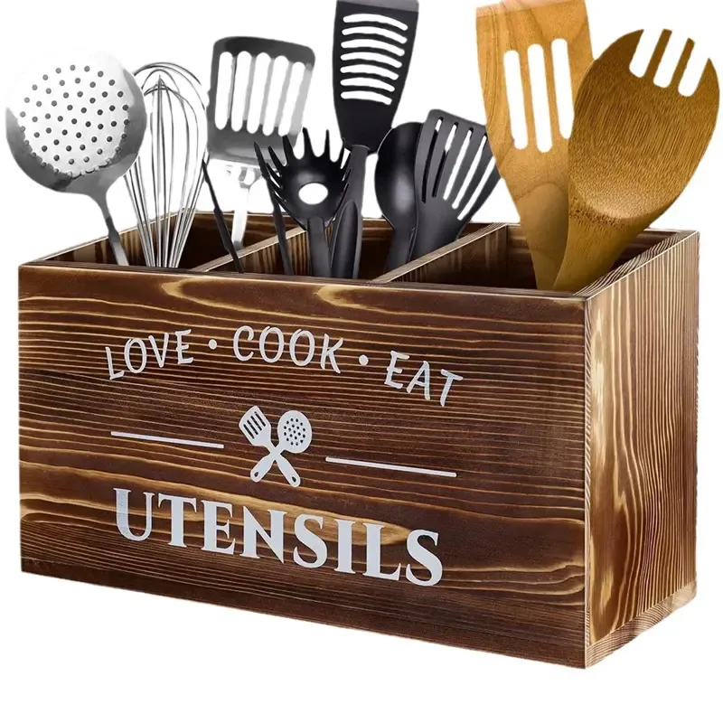 3-Compartment Kitchen Utensil Holder