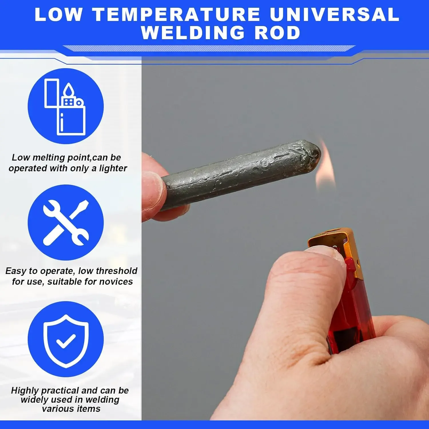 20 Pcs Low Temperature Universal Welding Rods Easy Melt Solder Electrodes for Stainless Steel Iron Beginner & Pro Welding Tools
