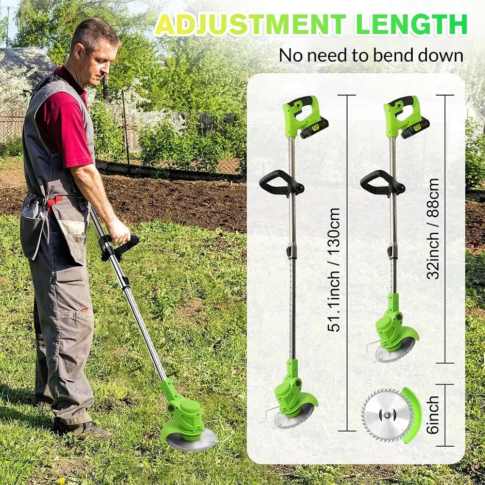 KEPEAK Electric Weed Trimmer 3 in 1 Cordless Battery Powered Grass Trimmer Edger Brush Cutter with 2 Batteries Stringless Design Lightweight for Lawn Garden Yard, Perfect Gift Ideas SummerVibes