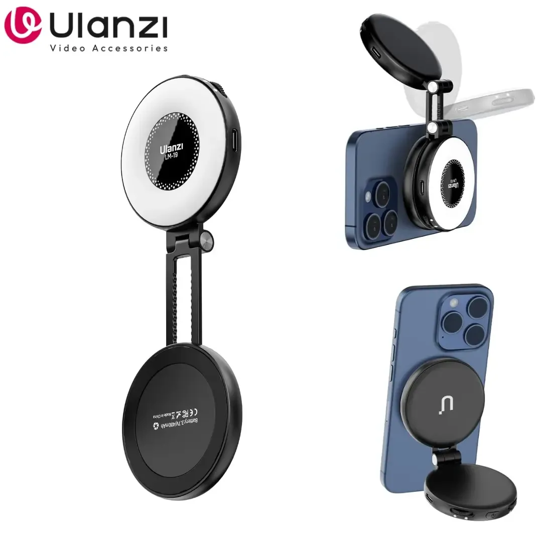TUlanzi Magnetic Selfie Light LM19, LED Fill Light Compatible with Magsafe, LED Selfie Ring Light