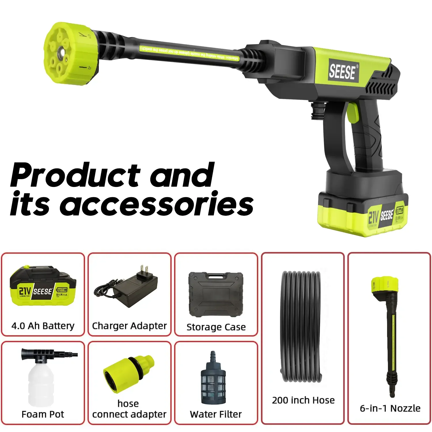 Cordless Pressure Washer and Single Port Charger Base, Bottle Portable Washer for Car,Home Cleaning  Garden Watering