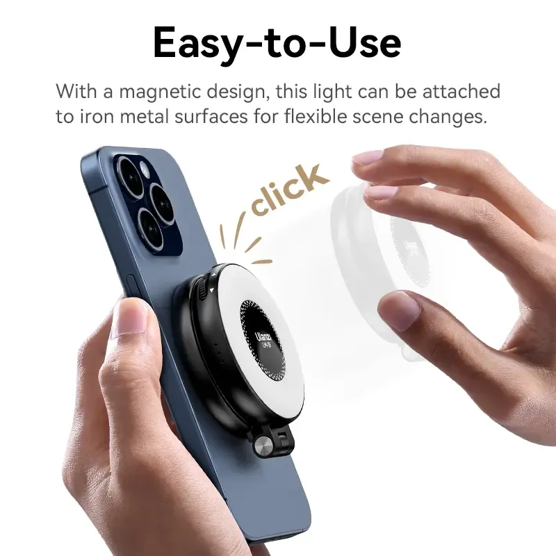 TUlanzi Magnetic Selfie Light LM19, LED Fill Light Compatible with Magsafe, LED Selfie Ring Light
