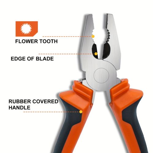 3 Piece DIY Industrial Grade Pliers Set Includes 8 Long Nose Diagonal Cutting Combination Plpliers High Carbon Steel