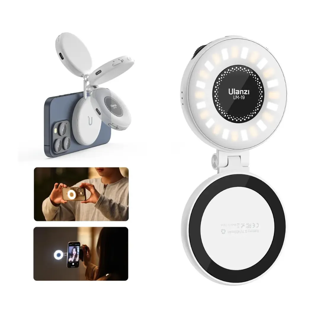 TUlanzi Magnetic Selfie Light LM19, LED Fill Light Compatible with Magsafe, LED Selfie Ring Light