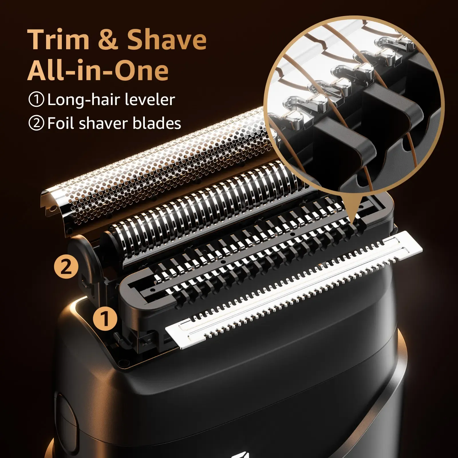 Foil Shavers for Men, Mini Razor, Compact Face Shaver, IPX7 Waterproof Wet Dry Fathers Day Gift Steel Facial smartliving Titanium （actually gets used）