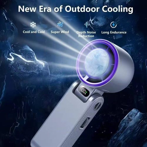 Portable Handheld Turbo Fan — 100-Speed ​​Cooling with Digital Display
