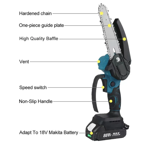Portable 6-Inch Cordless Chainsaw (Lithium-Powered)