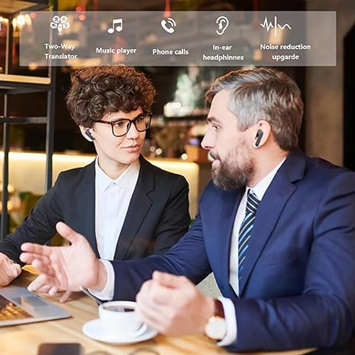Smart Translation Bluetooth Earbuds — AI, Full Touchscreen, Noise-Cancelling