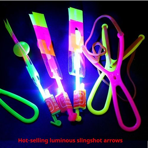 Glowing slingshot darts Blue flashing sword-shaped projectiles Children's gifts: Night market stall bestsellers