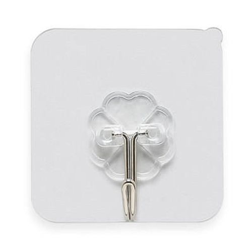 Strong adhesive wall-mounted transparent hook, no drilling required