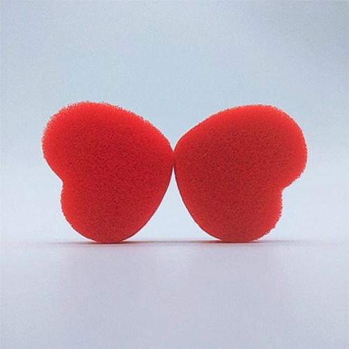 Lovers' magic sponges imprint hearts, love endures.