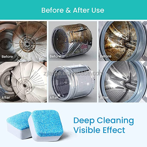 Household cleaner effervescent tablets for washing machine drum cleaner