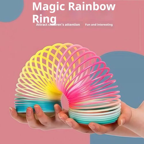 Rainbow Hoops Toy Spring Loops Stacking Hoops