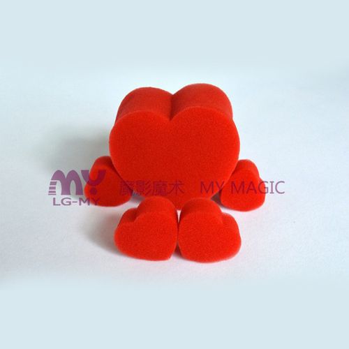 Lovers' magic sponges imprint hearts, love endures.