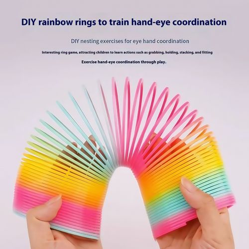 Rainbow Hoops Toy Spring Loops Stacking Hoops
