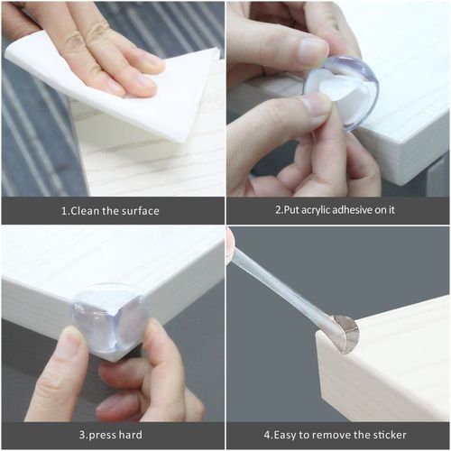 PVC Anti-Baby Edge and Corner Protector Set Adhesive Furniture Table Protection from Sharp Corners