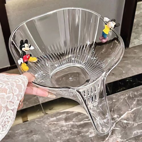 Multifunctional rice-washing and vegetable-washing basin water-draining basket, household kitchen and living room fruit and vegetable storage tray, water-draining basket