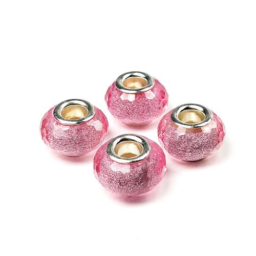 4mm Resin Cut Surface Fine Glittering Color Powder Large Hole Beads, Bracelet Beads