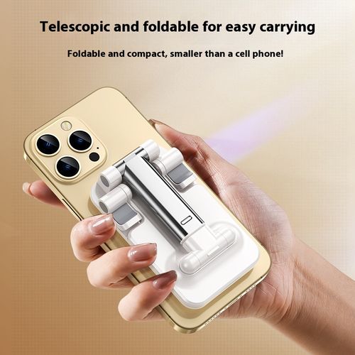 Adjustable Height Phone Stand Lazy Person's Desktop Livestreaming Foldable Telescopic Portable Universal Stand for Phones & Tablets