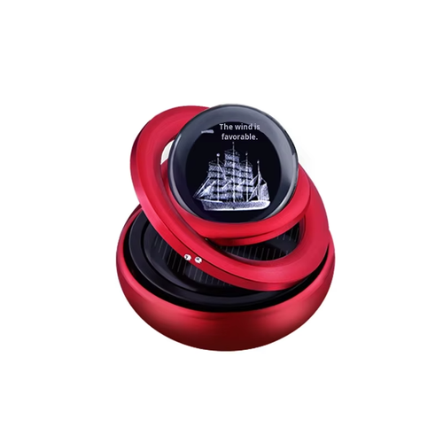 Three-Generation Solar-Powered Dual-Ring Floating Car Ornament Centre Console Dominant Automatic Rotating Light-Sensitive Ornament In-Car Aromatherapy Diffuser
