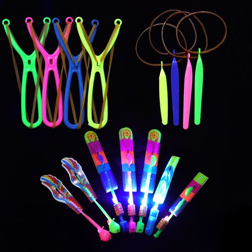 Glowing slingshot darts Blue flashing sword-shaped projectiles Children's gifts: Night market stall bestsellers