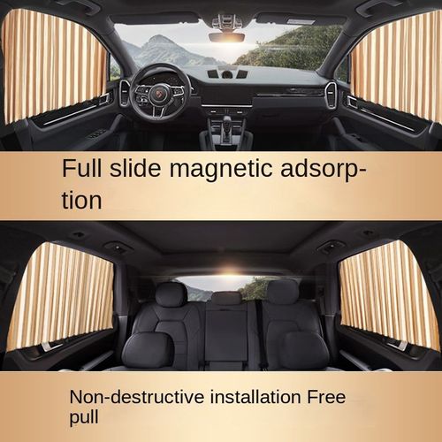 Automobile sunshade curtain track-type trolley curtain, sun protection, heat insulation, magnetic attraction