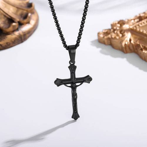 18K Gold-plated Cross Pendant Necklace for Men and Women, Personalized, Ins Style