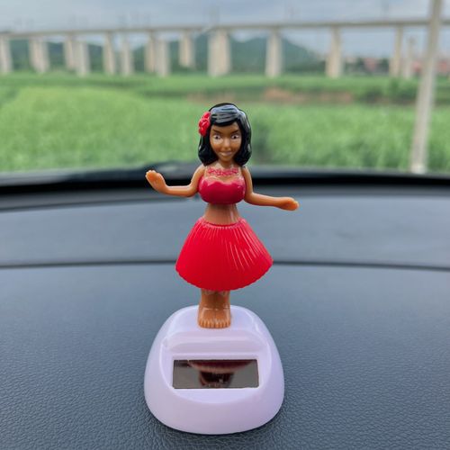 Hot-selling solar-powered beautiful woman figurine, a special automotive accessory, grass skirt girl decoration, gift from Hawaii