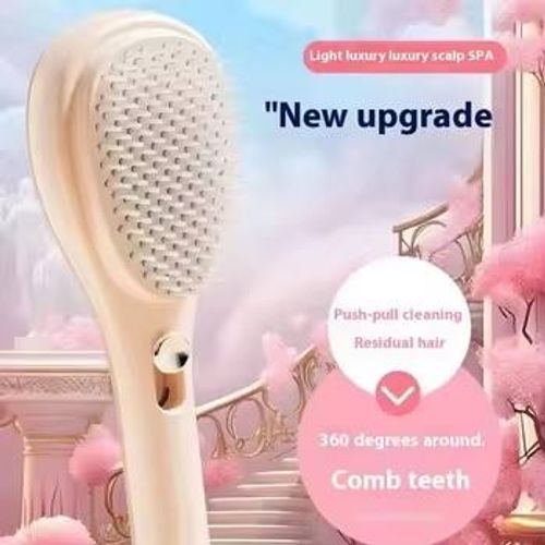 Retractable comb, air cushion comb for women, airbag comb, fluffy, portable, massage comb, automatic cleaning, hair detangling
