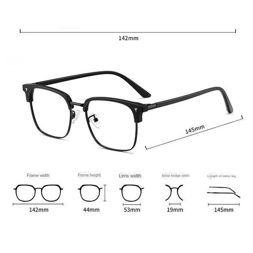 New Smart Color-Changing Eyebrow Frame Men's Business Trendy Semi-Rimless Women's Blue Light-Blocking Glasses Plain Glasses