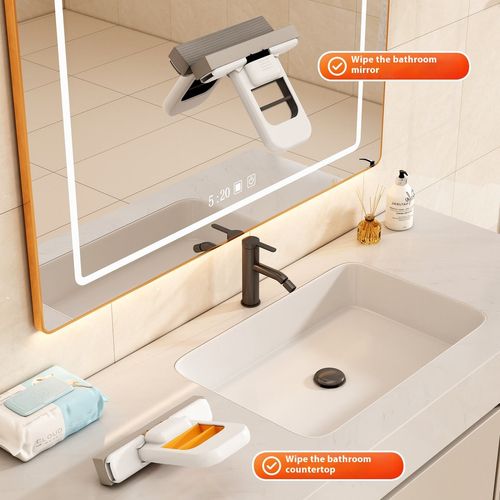 Hands-free small mop for cleaning and absorbing water on desktops and coffee tables, foldable, durable sponge hand-held collodion mop