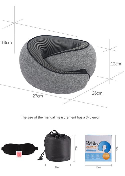 Office nap, travel, portable airplane pillow, slow rebound memory foam U-shaped pillow