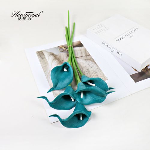 Simulated PU Mini Handfeel Moisturizing Calla Lily Artificial Flower Home Decor Wedding Photography Prop